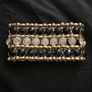 Elegant Black and Gold Beaded Bracelet